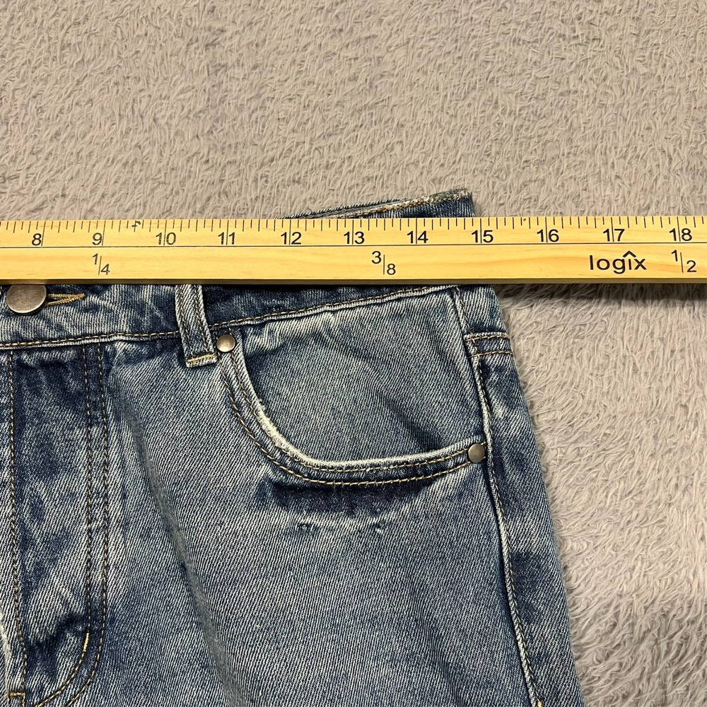 AFRM Jeans‎ Destroyed Distressed 5-Pocket Blue Denim Button Fly Women's 25 30x28 - Picture 5 of 15